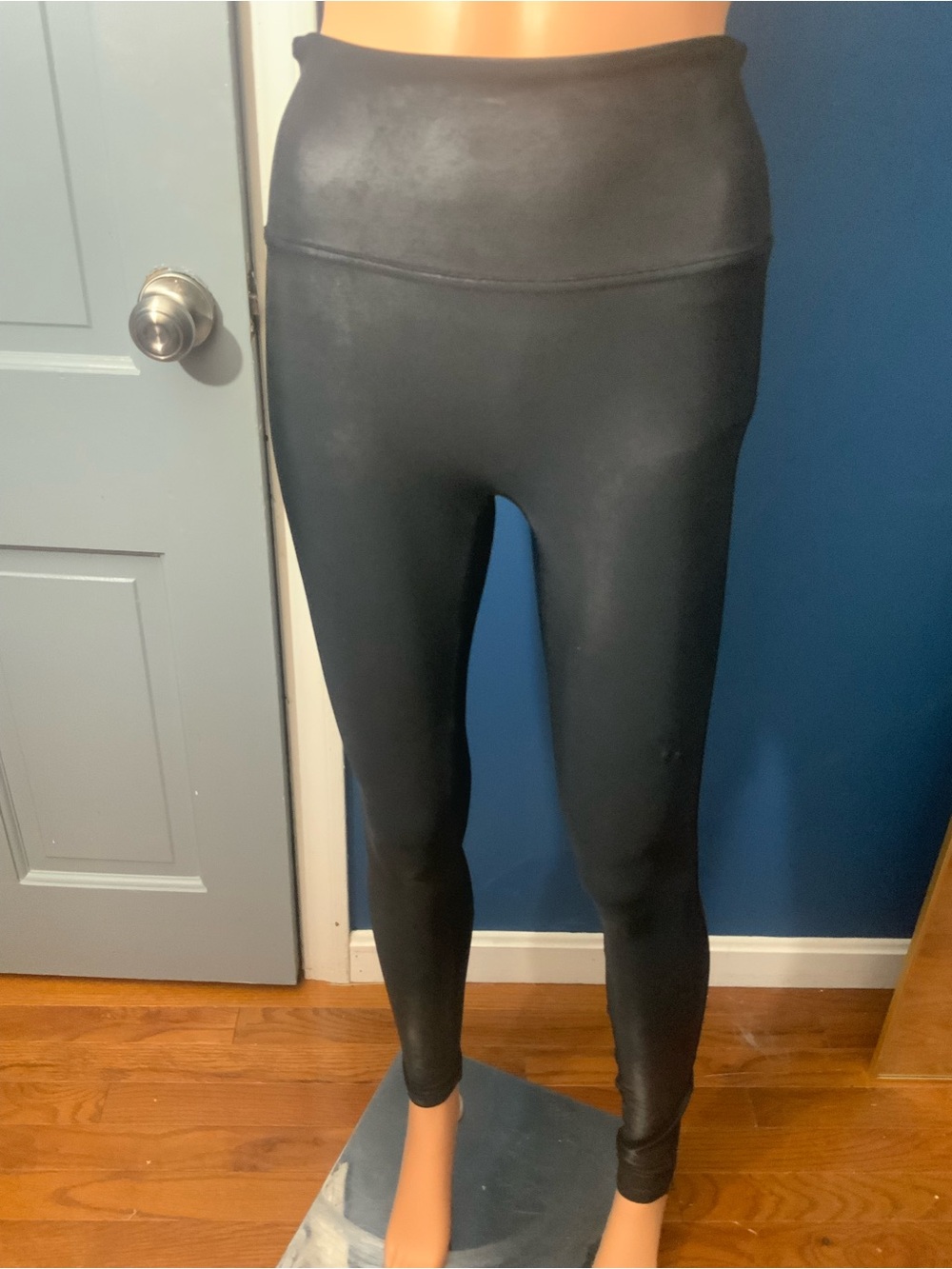 SPANX Black Faux Leather High-Waist Leggings
